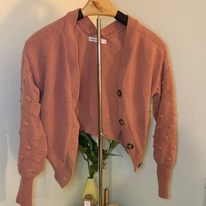 moon & madison Dusty Pink Cardigan Sweater